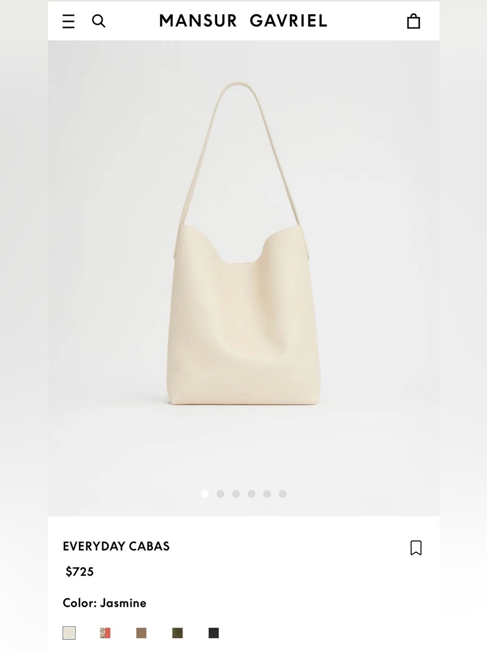 Mansur Gavriel Everyday Cabas Tote Jasmine
